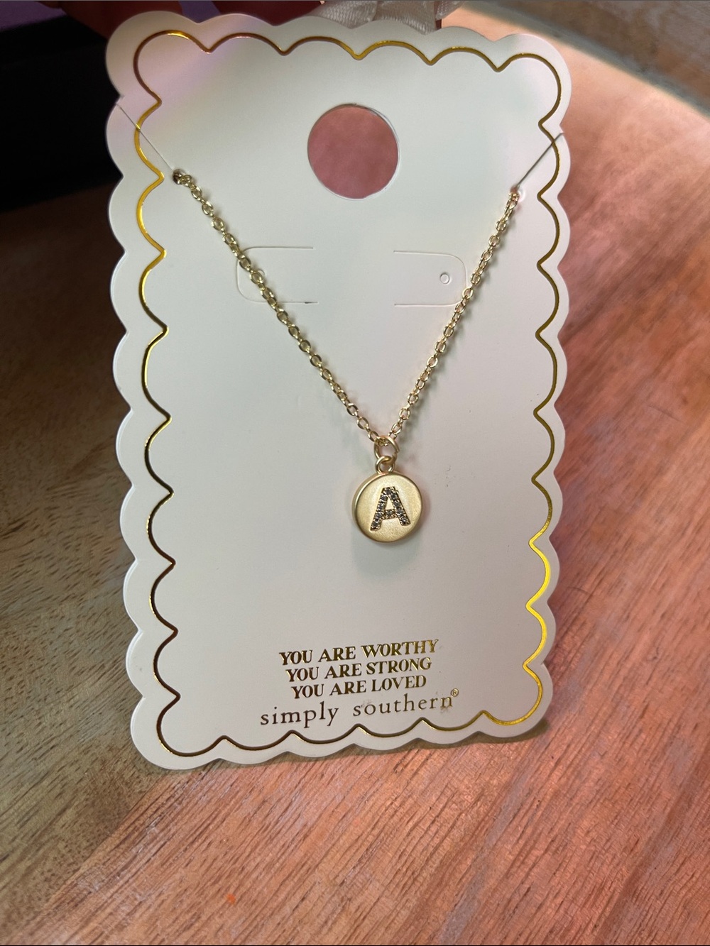 Simply Southern Gold Initial A Disc Necklace